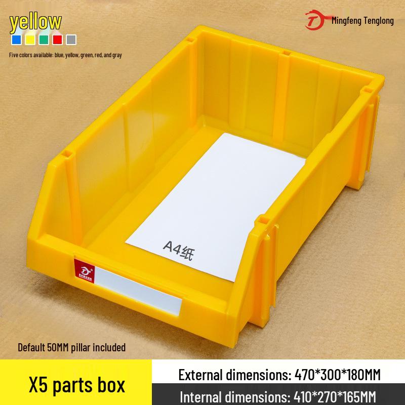 Angled Entry Heavy-Duty Plastic Storage and Organizer Box for Components and Hardware