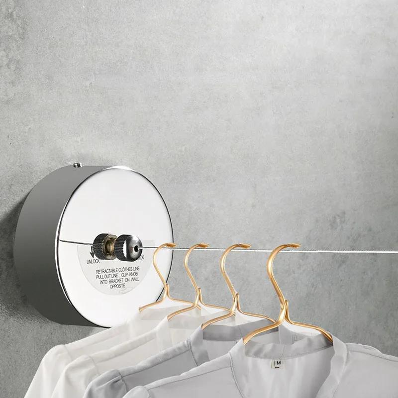 Retractable Clotheslines Laundry Hanger Clothes Dryer Organizer Stainless Steel Clothes Drying Rack Rope Home Storage