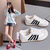 Summer New Breathable Mesh Striped Single Shoes Women's German Training Lace-up Casual Outdoor Women's Forrest Gump Shoes
