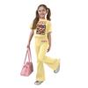 Kids Girls Casual Short Sleeve Printed Outfit Set for Play and Daily Wear