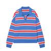 Women's Striped Knit Sweater with Collar for Casual Everyday
