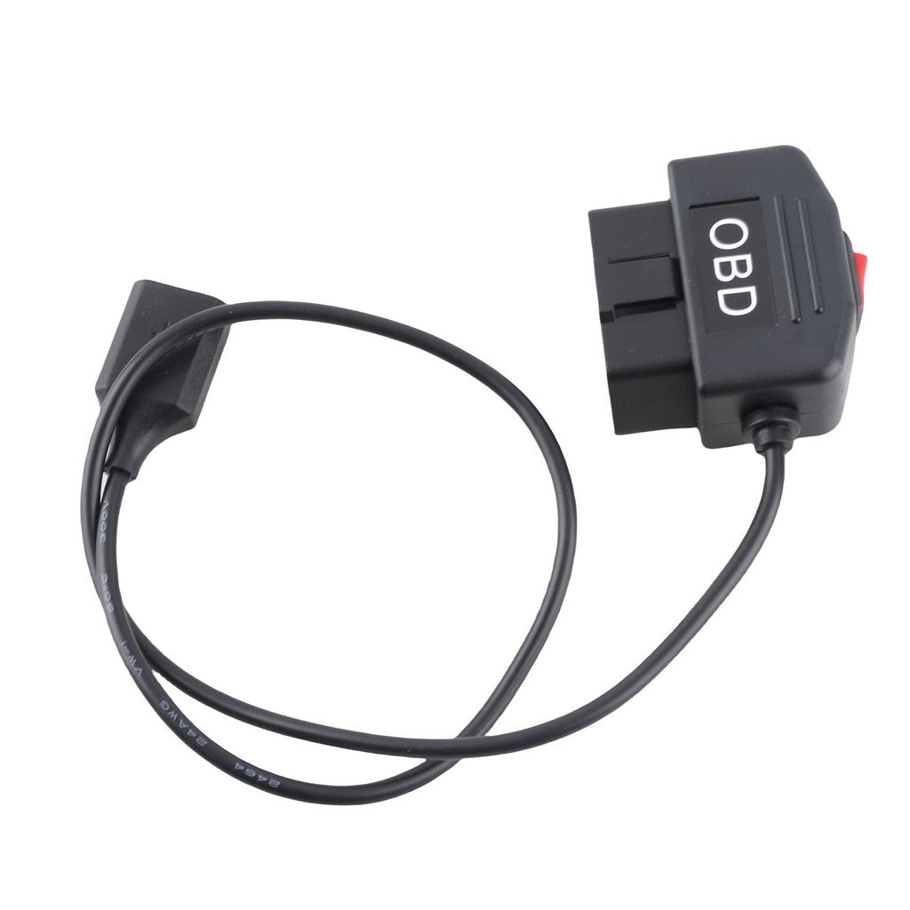 48cm 18.9in OBD Power Adapter Cable with Switch Button ACC Mode Low Voltage Protection for Dash Camera Phone Charging