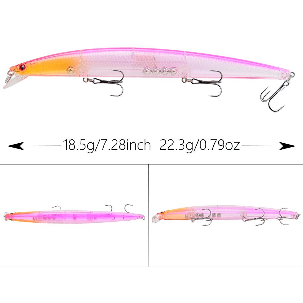 18.5cm Silver/Black Carp, Bass & Mandarin Fish Floating Minnow Popper Lure - 22.3g
