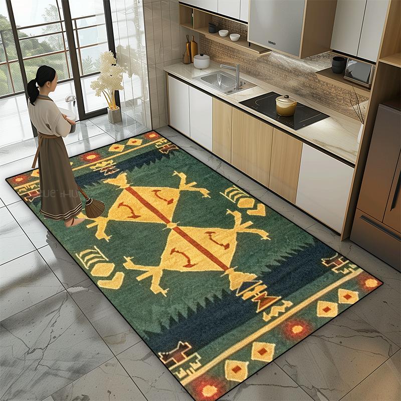 Persische Klassische Druckteppiche Wohnzimmer Heimdekoration Küche Rutschfest Große Teppiche Schlafzimmer Waschbar Eingangstürmatten