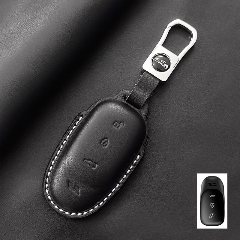Genuine Leather Car Key Case Cover Fob for Leading Ideal Lixiang ONE L6 L7 L8 L9 2022 2023 2024 Keyless Keychain Durable Luxury