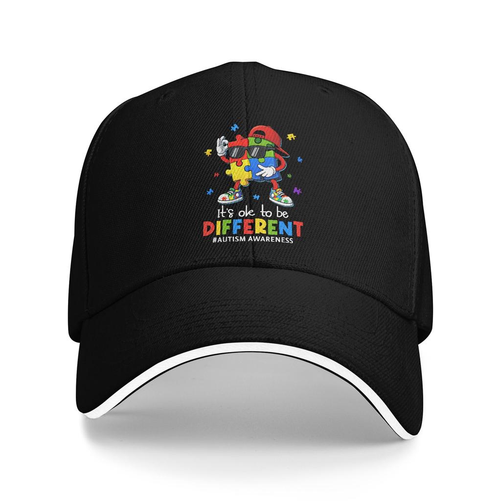 Unisex Women Dabbing Puzzle Autism Awareness Hats Cool Baseball Cap Trucker Hat Golf Headewear Gift