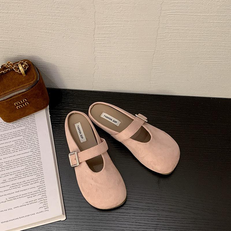 French Bag Head Half Slippers Women Wear 2025 New Spring and Summer Fairy Style with Skirt Soft Bottom Out Cool Slippers