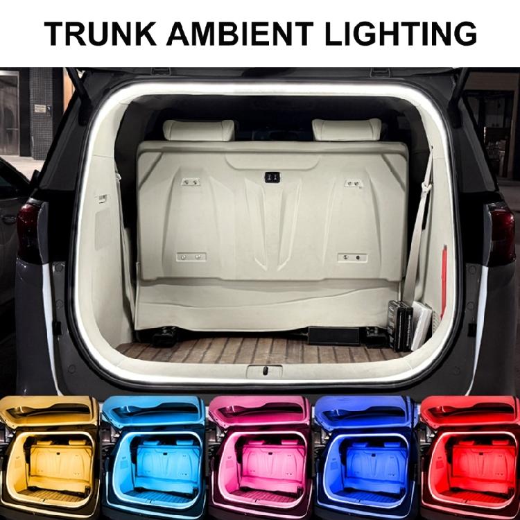 Auto On/Off Waterproof Car Trunk Illumination Strips Flexible Cutting Length Silicone Light fit for Storage Visibility