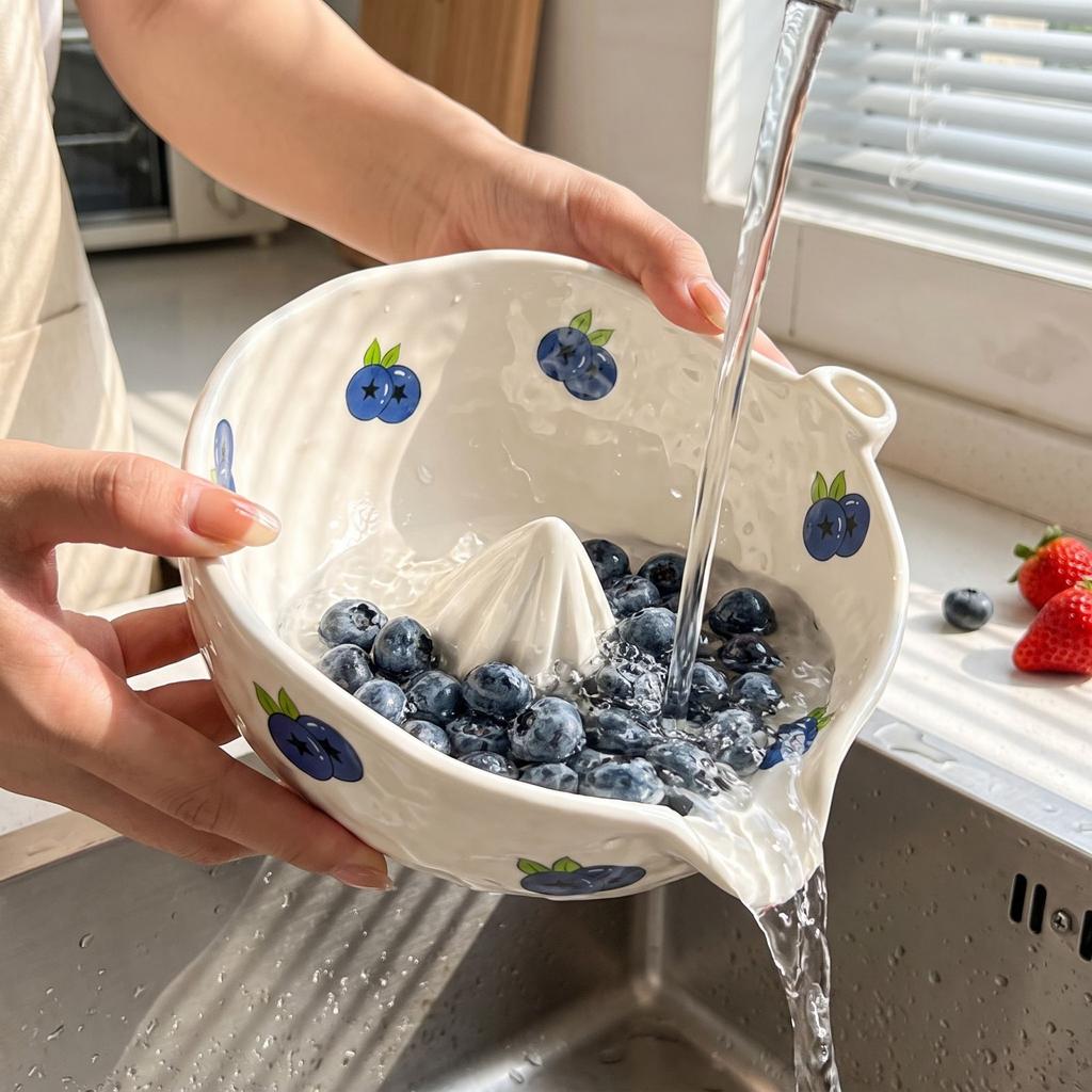 Ceramic Bowl with in Blue for Cleaning
