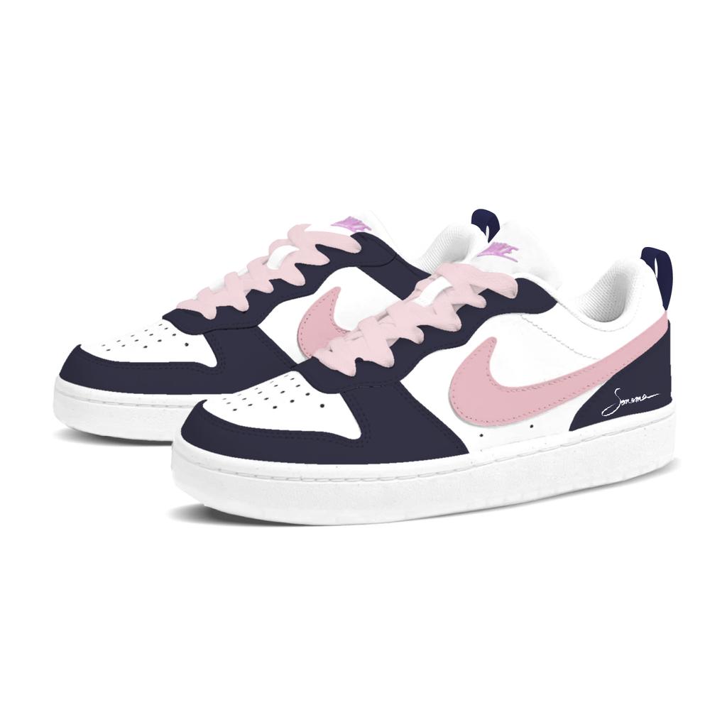 Nike Court Borough Black Pink Sweetheart Low Top Skateboard Shoes Women's Pink Black BQ5448-115(Team1121-)