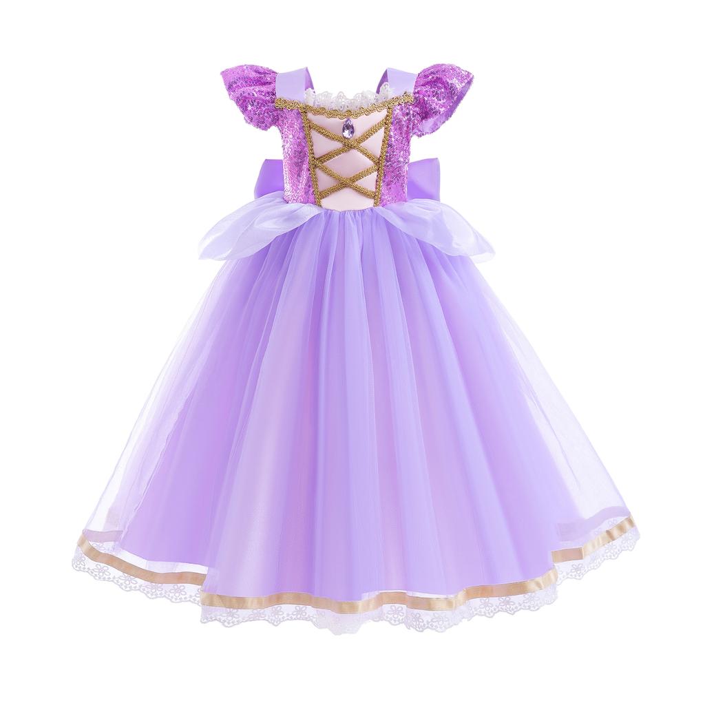 Costume da Principessa Cosplay per Bambina Regina delle Nevi Vestito Halloween Carnevale Vestiti Carini Cosplay Abbigliamento per Feste Serale per 2-10 Anni
