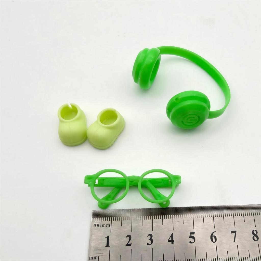 Heart Code Doll Accessories: Lensless Glasses, 4.0 Mini Labubu, Earphones, Shoes, and Three-Piece Set