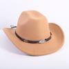 Popular European and American fashion OL style one-word cowboy hat men's and women's high-end top hat jazz hat felt hat