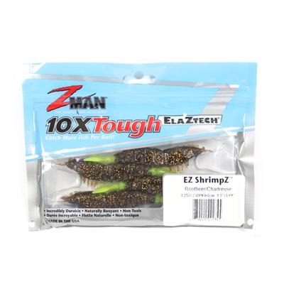 Zman Yumuşak Yem Shrimpz 3.5 İnç 4'lü Paket Rootbeer Chart Kuyruk (2345)