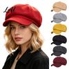 Warm Winter Beret Hat Women Newsboy Wool Vintage Cap Hat Pageboy Classic Octagonal for Baker Cabbie Fall Winter