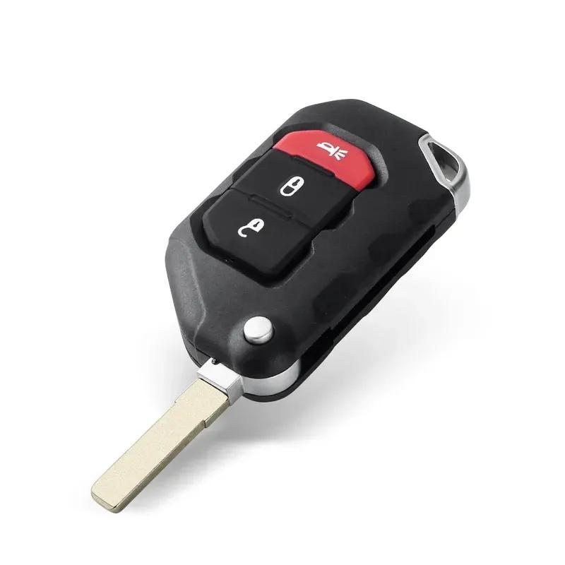 KEYYOU 2 / 3 / 4 Buttons Flip Folding Remote Car Key Shell Case For Jeep Wrangler Gladiator 2018 Auto Smart Keys Fob