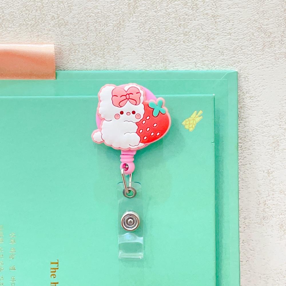 Bear Rabbit Retractable Badge Holder Cartoon Animals Easy Pull Buckle  Hospital Use