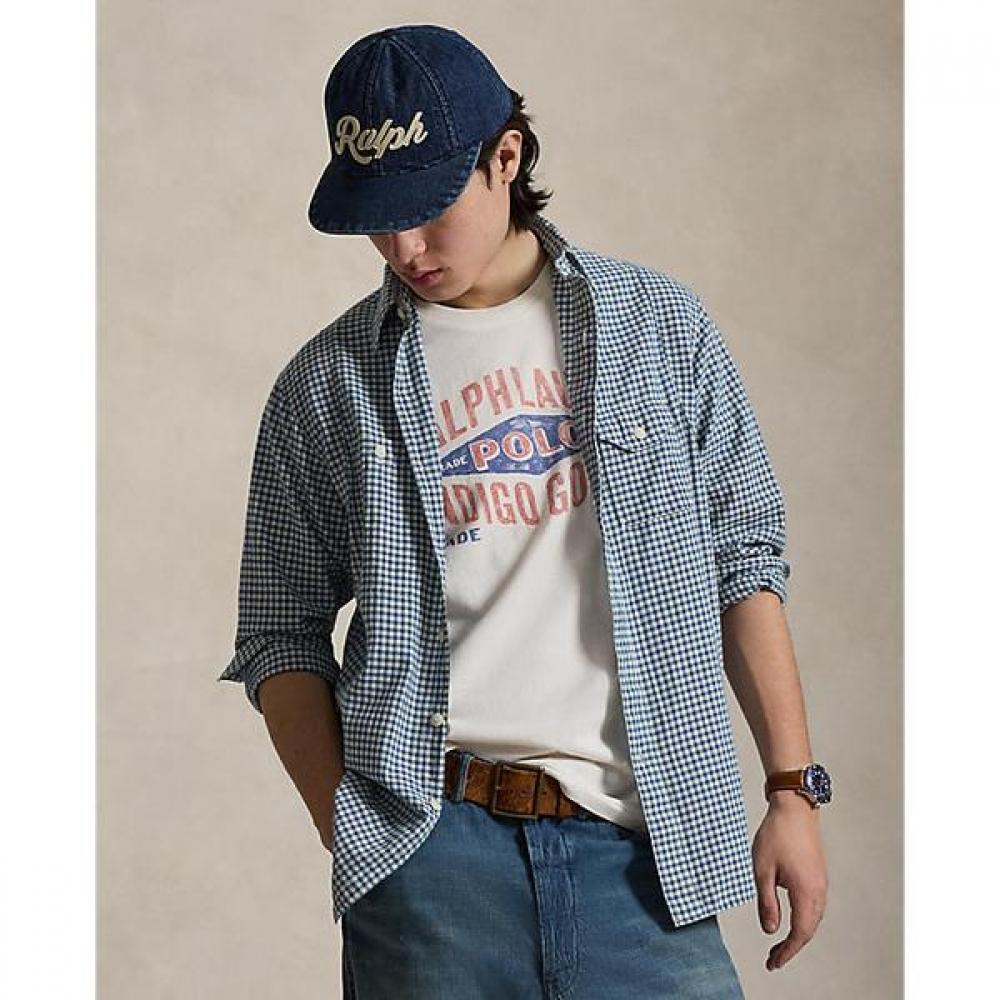 

Polo Ralph Lauren Men S claSSic Fit Indigo Gingham Work Shirt XS