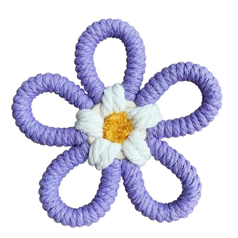 Woven Macrames Colorful Flower Wall Art Decoration for Living Room or Baby Kids Bedroom Nursery Wall Hanging Ornament