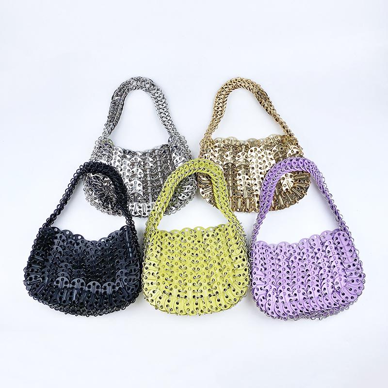 Handmade Woven Metallic Tote with Sequin Accents