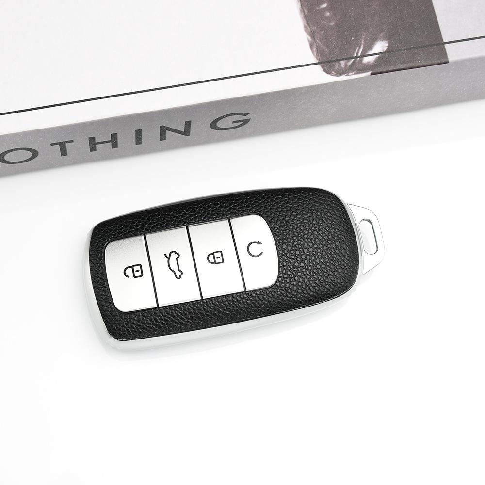 

4 Buttons TPU Leather for Chery Tiggo 8 Pro Tiggo 8 Plus Max 5 Plus 7pro Car Smart Key Case Cover Shell Bag Keyless Protector серебряный