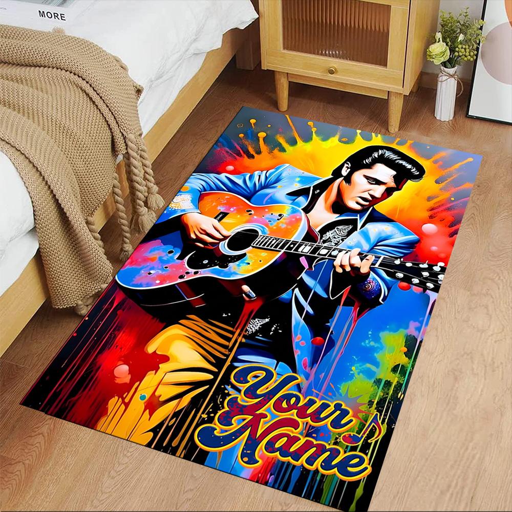 Elvis Presley Customize Your Name Floor Rug Office Rug Perfect for Decorate Room Outdoor Living Rooms Dining Room Antislip Carpet Office Home Decor