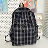 Schoolbag Japanese ins literary style soft sister plaid travel small backpack spring new high-value college student backpack