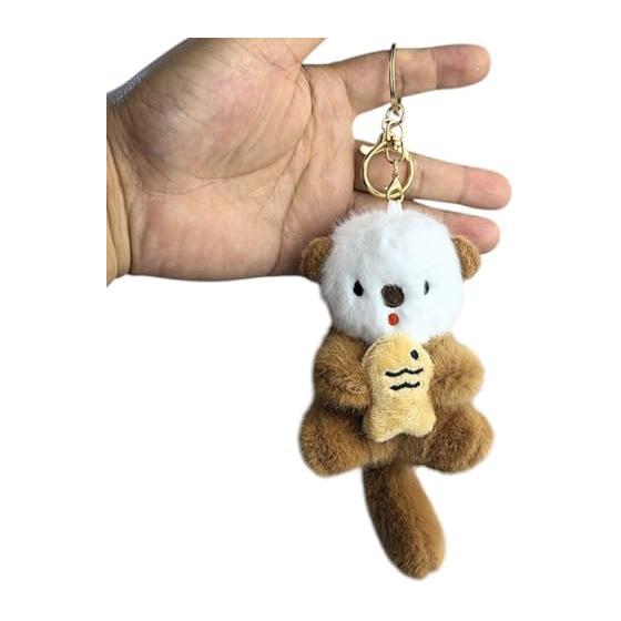 [GARUMI] Sea Otter Plush Toy Otter Key Holder Strap Key Chain Cute Three Brothers Solo Sea Otter Otter Sea Navy Aquarium 12cm Otter