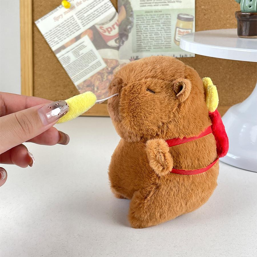Creative Capybara Cute French Fries Plush Keychain Adorable Backpack Toy Kids For