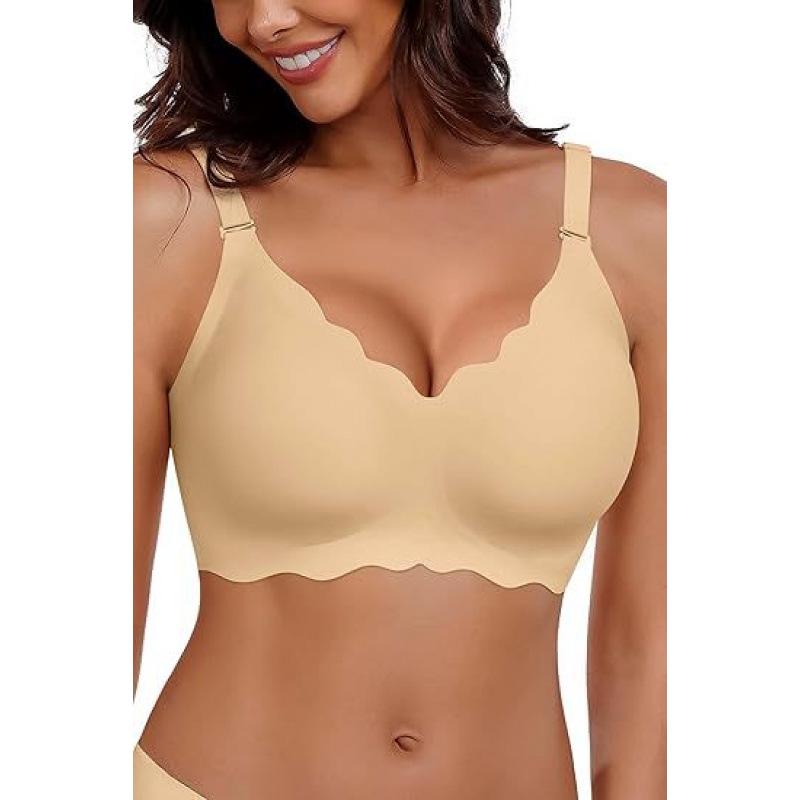 Reggiseno Senza Ferretto Senza Cuciture Taglie Forti: Comodo, Bello, Anti-Caduta, Design con Bustino Raccolto