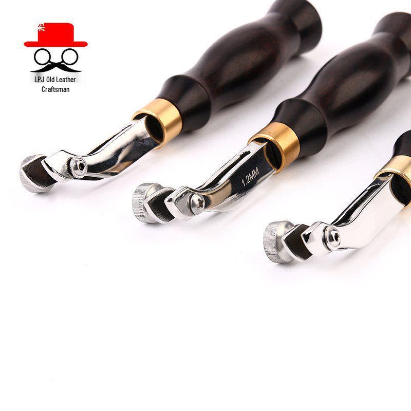 Sandalwood Adjustable Edge Creaser & Leather Grooving Tool for DIY Handmade Goods