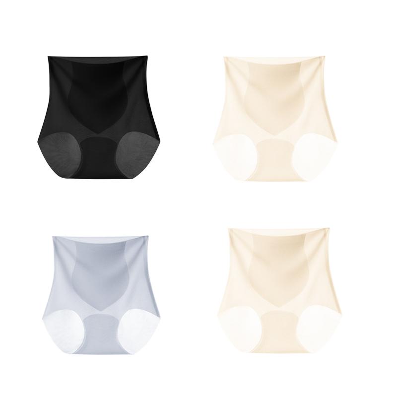 4Pcs/set Seamless Women Panties High Waist Ice Silk Quick-drying Underwear Ladies Summer Ultra-thin Panties Women Fitness Briefs
