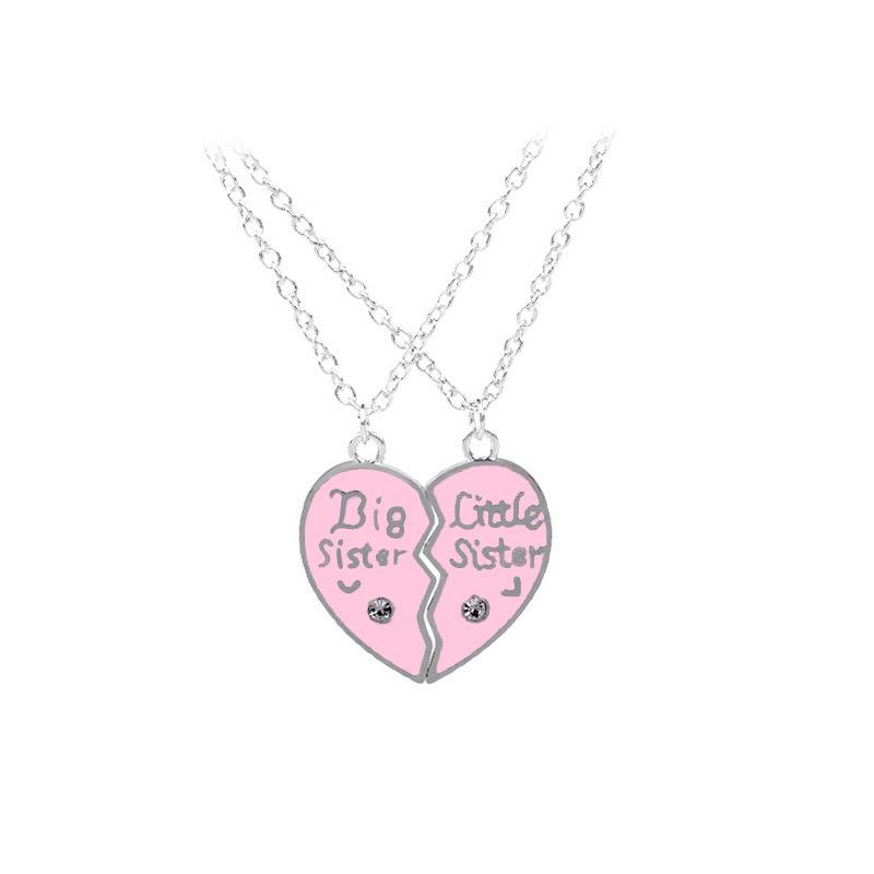 Multi-Person Diamond Heart & Letter Necklace for Girlfriends
