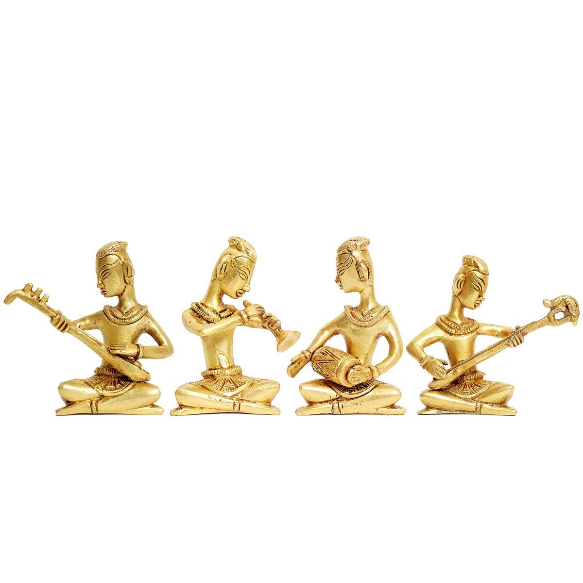 Pure Brass Musician Ladies For Decoration, Gifting, Table Decor, Standard Size