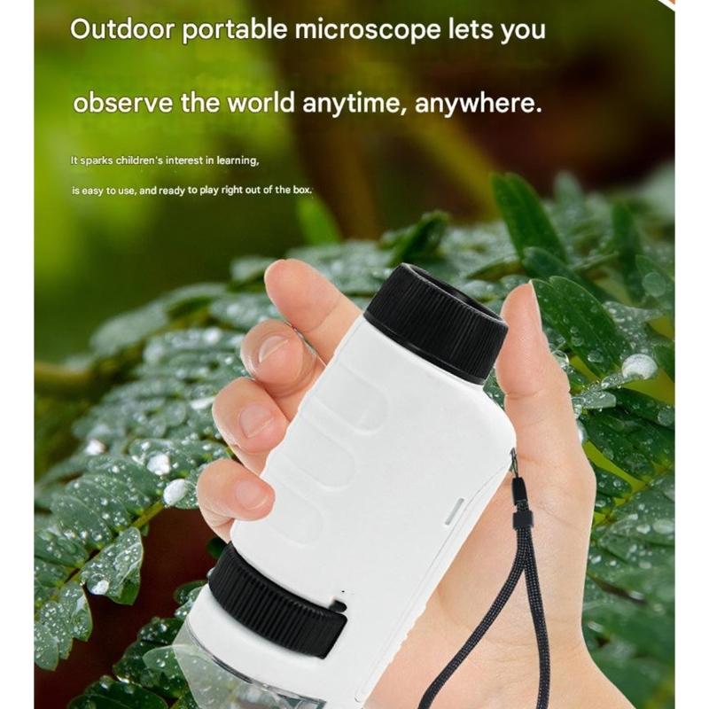 Strong ABS Plastic Kids Microscope Easy To Operate Device for Educational Use In School Setting & Outdoor Adventure