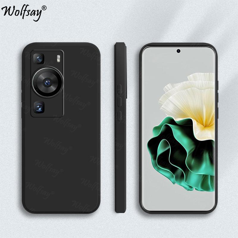 

Candy Case For Huawei P60 Case Bumper Soft TPU Original Liquid Silicone Back Case For Huawei P60 Cover For Huawei P60 P 60 Pro For Huawei P60 чорний