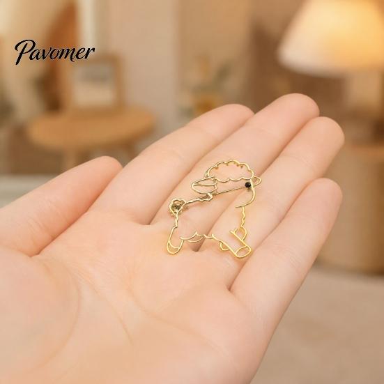 Tägliches Accessoire Hohl Lamm Brosche Reversnadel, Goldbeschichtete Legierung Tier Abzeichen Kleider Dekorative Nadel Kleidung für Party Jacken