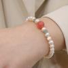 Elegant  Pearl Bracelet for Women, Fashion Round Bead Design Pendant Peal Bangle, Strawberry Crystal Bracelet