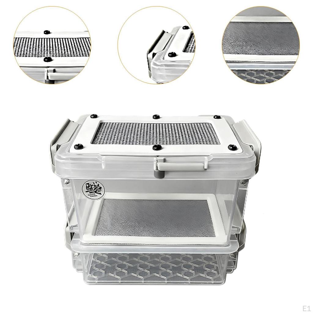 Roach Feeding Box Breeding Cage Lightweight, Container Clear Terrarium Habitat Critter Keeper