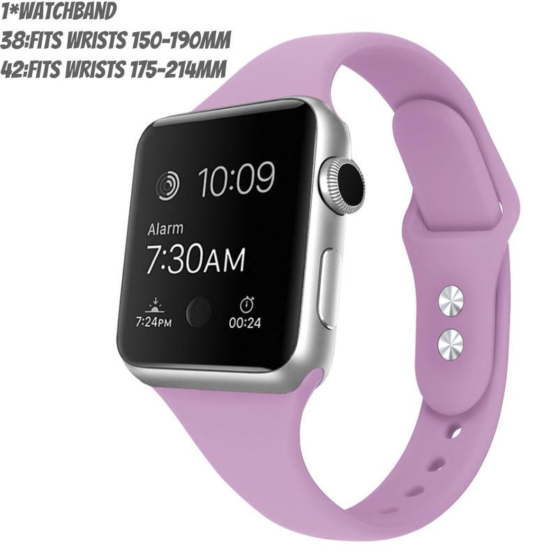 Apple Watch Band Slim Waist Silicone Strap Double Buckle Lightweight Fitness