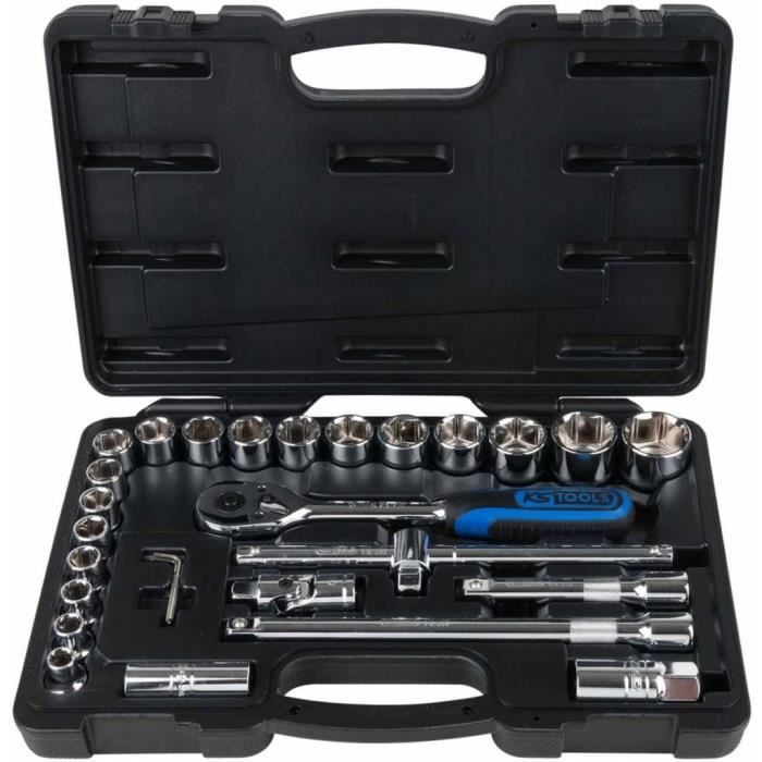 Ks tools jeu de clé à cliquet 28 pcs chromeplus 918.0728