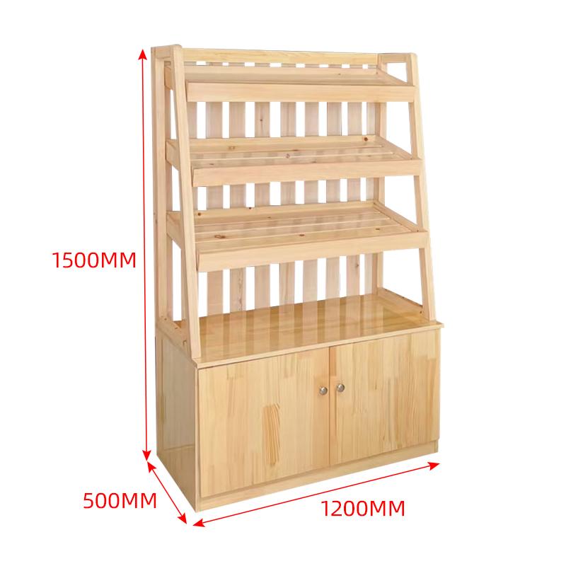Wooden Bread & Pastry Display Rack for Stores