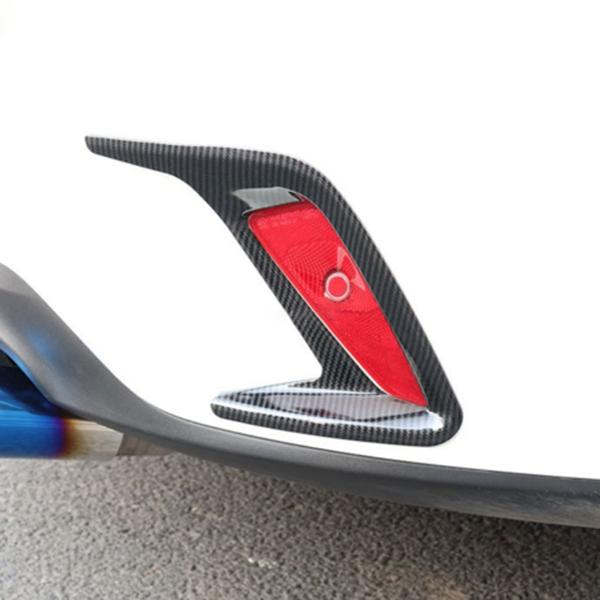2Pcs Carbon Fiber Rear Fog Light Lamp Frame Cover Trim for Ford Focus Hatchback MK4 -