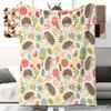 Cartoon Hedgehog Blanket Flannel Four Seasons Cute Animals And Plants Multi-Functional Lightweight Blanket Household Bedroom Blanket