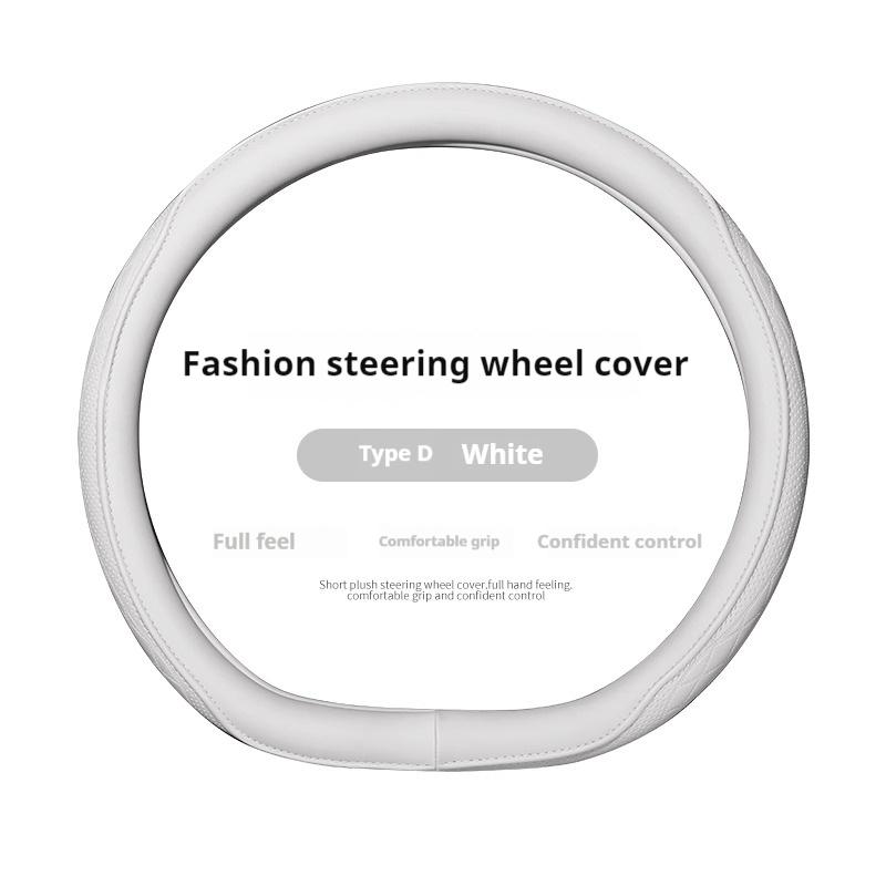 

Embossed Napa Leather Car Steering Wheel Cover Anti-slip Perforated Breathable Universal 15 Inch (Approx. 38cm) Auto Accessories