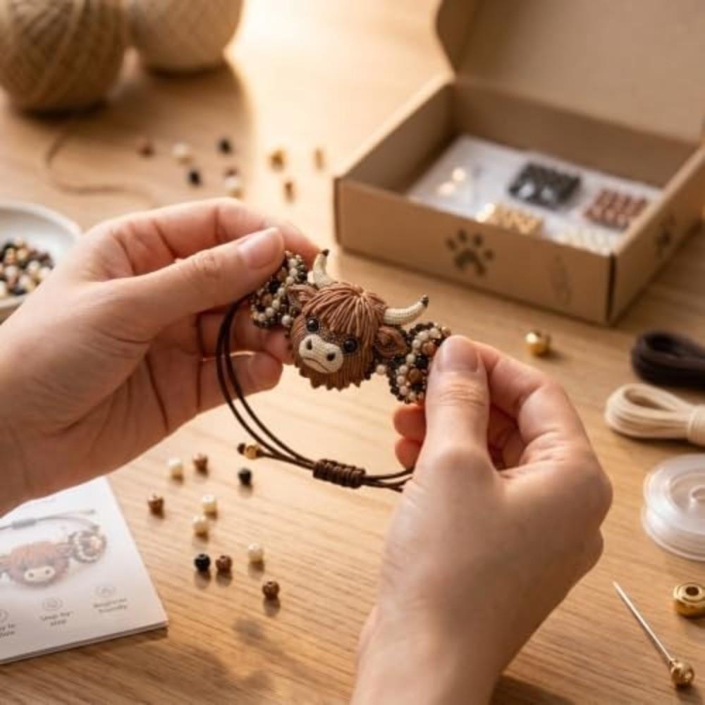 Animal Theme Beading Craft Kit Cute Jewelry Making Set New DIY Beadwork Kit for Beginners