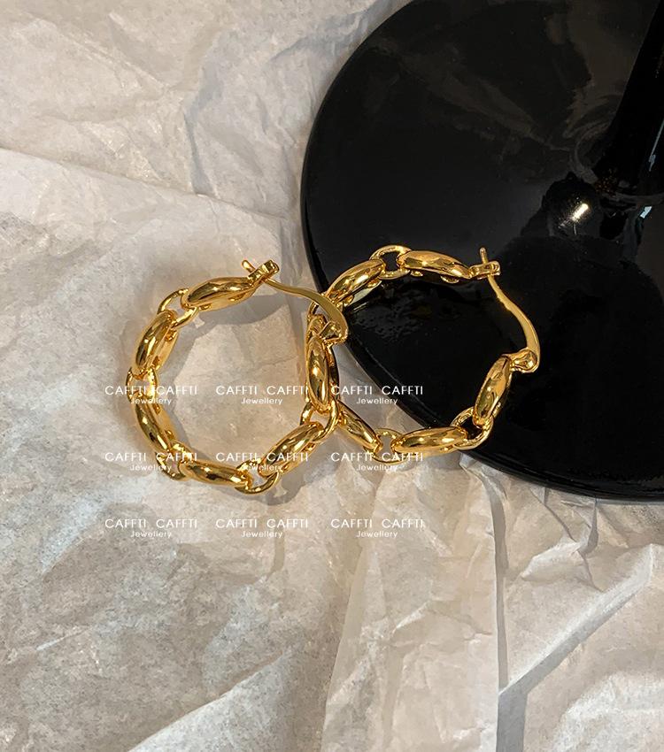 European-American Metal Style Pig Nose Chain Earrings: Women's Fashion, Versatile, Light Luxury, High-Quality Jewelry.
