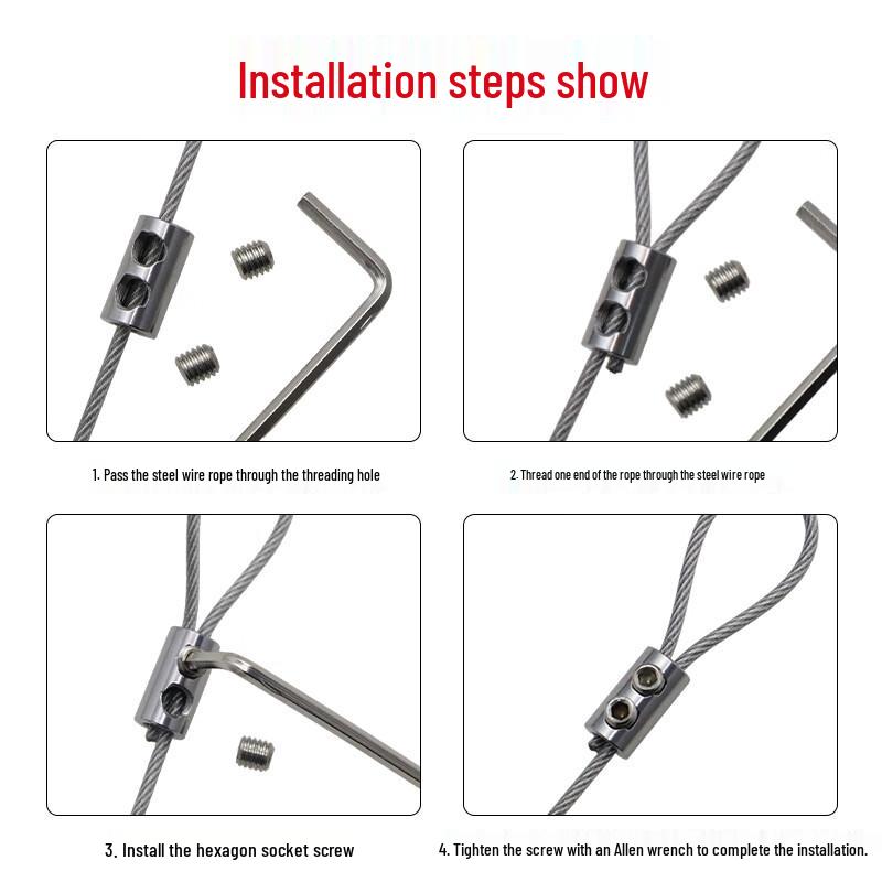 Extra Large Outdoor Steel Wire Rope Safety Hook and Clamp