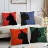 A Vintage Black Cat Smoking Cushion Cover For Pillow Printing Sofa Decoration Home Car Room Coffee Shop Office Nordic Simplicity