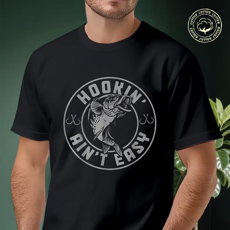 Fishing Isn'T Easy Motorcycle T-shirt Men's Summer Cotton Fashionable Casual Sports Short Sleev